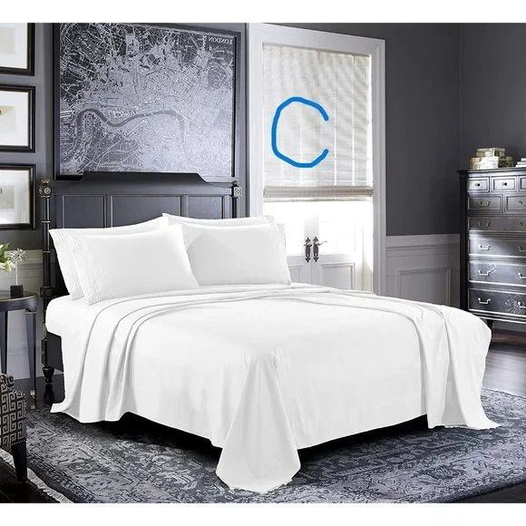 6 Piece Bed Sheets - Cal King, King, Queen , Full  Sheet Set [6-Piece,] - Hotel - Picture 8 of 11